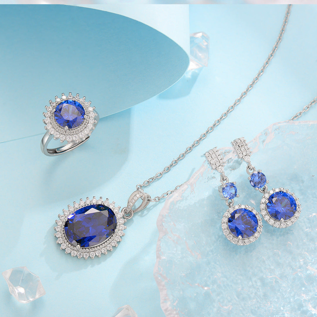 Set di Gioielli Aurielle Solwyn Blu | Argento