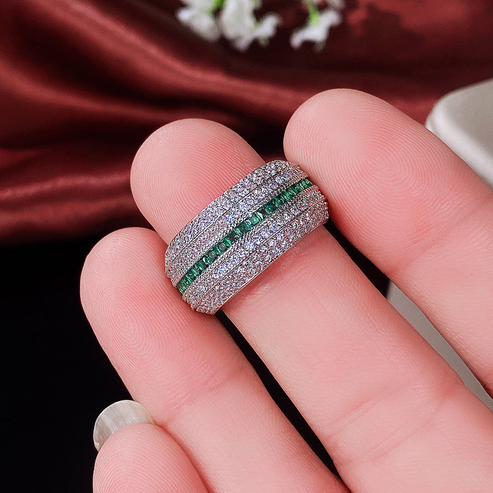 Anello Celina Maroux in Verde Smeraldo | Tonalità Argento