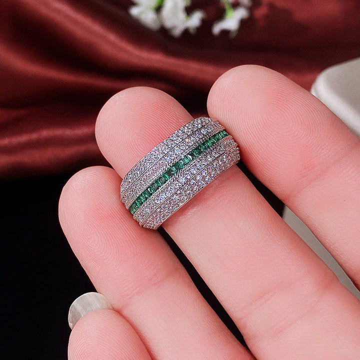 Anello Celina Maroux in Verde Smeraldo | Tonalità Argento