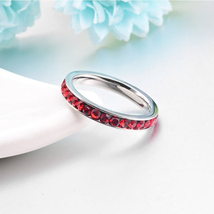 Anello Eternity in Rubino - Colore Argento