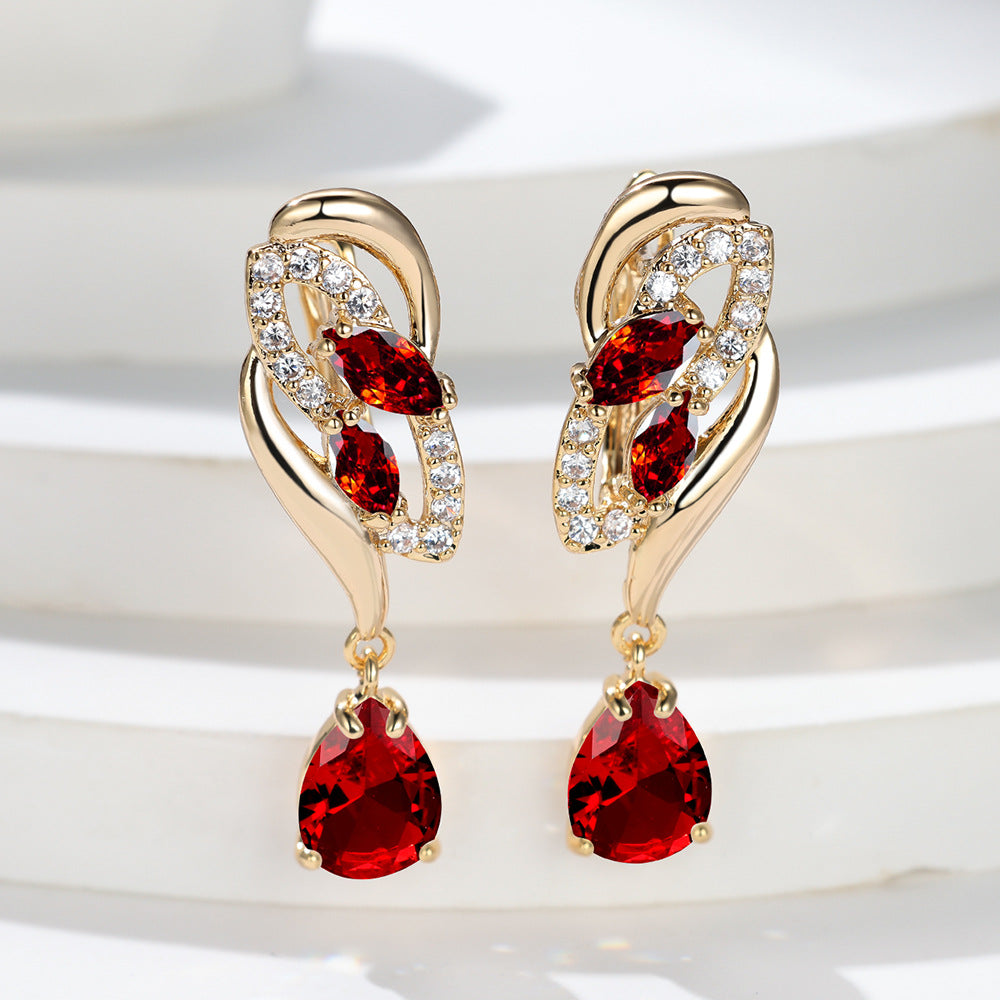Orecchini Saphara Cindorelle Ruby - Dorati