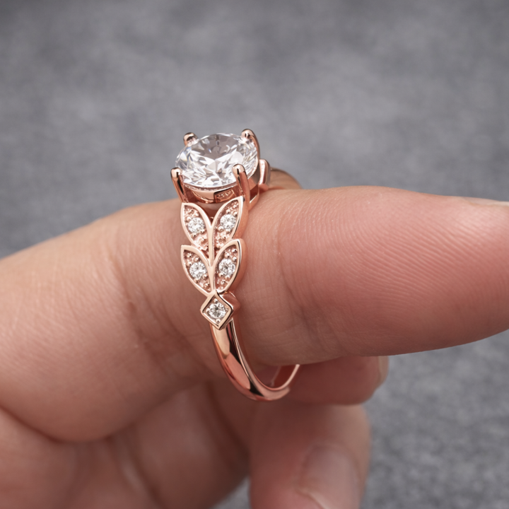 Anello con Corona di Fiori Esotici e Crystals Zirconia