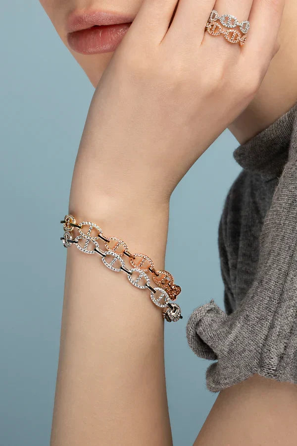 Bracciale a catena di lusso dorato
