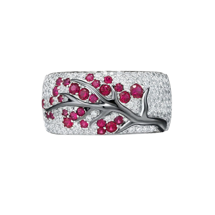 Anello Ruby Blossom Tree - Colore Argento