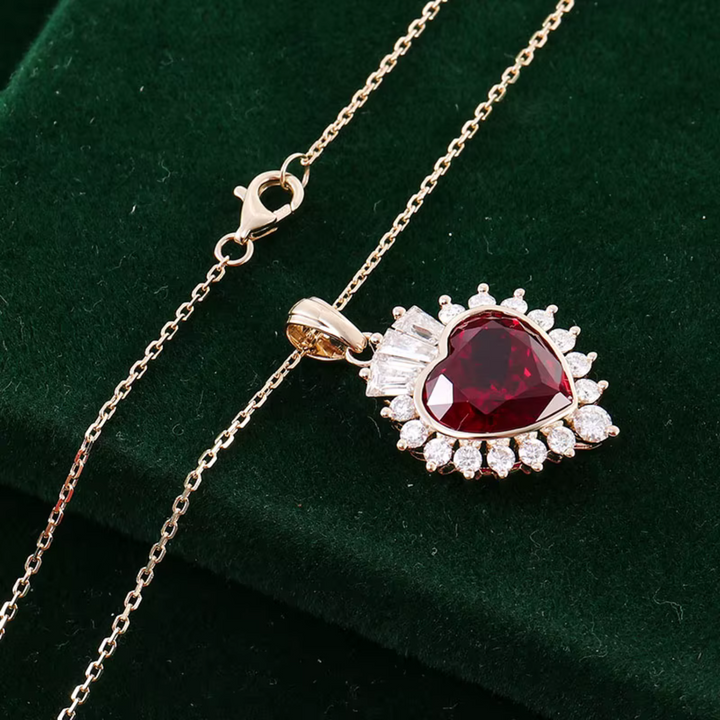 Collana con rubino e moissanite