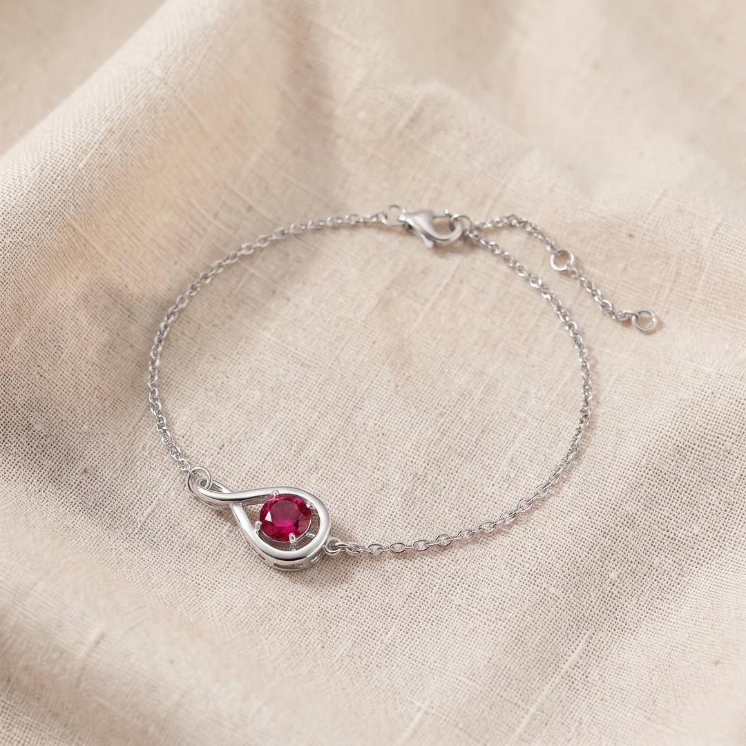 Bracciale Infinity Ruby - Tonalità Argento