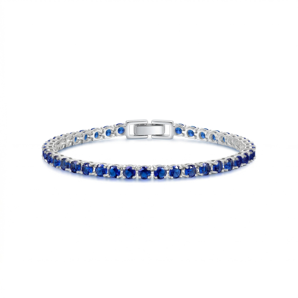 Bracciale Tennis in Zaffiro | Colore Argento