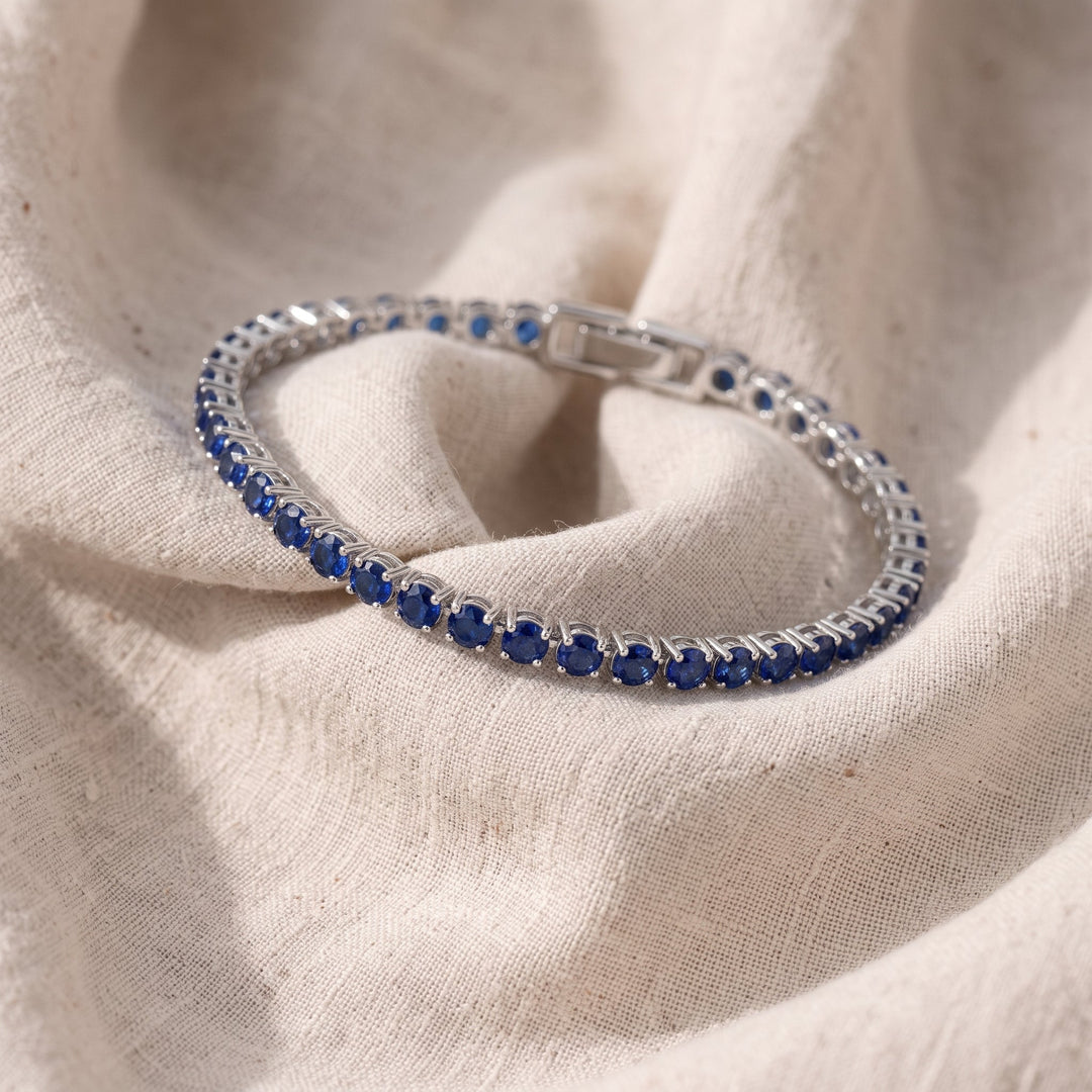 Bracciale Tennis in Zaffiro | Colore Argento