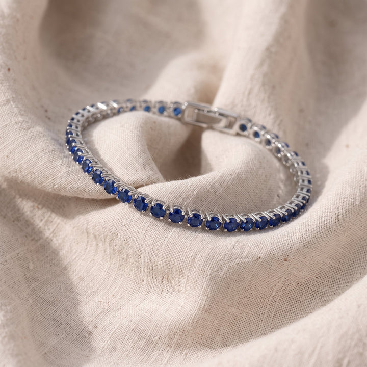 Bracciale Tennis in Zaffiro | Colore Argento
