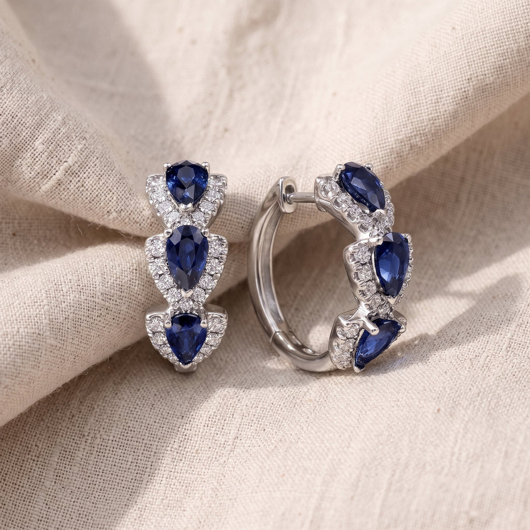 Orecchini Royal Sapphire Crest | Colore Argento