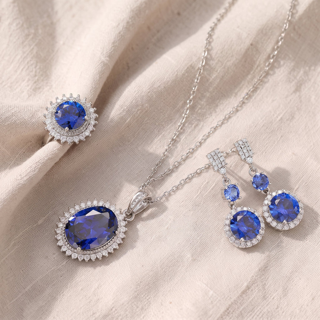 Set di Gioielli Aurielle Solwyn Blu | Argento