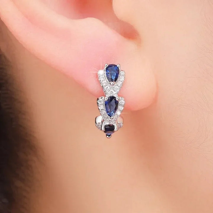 Orecchini Royal Sapphire Crest | Colore Argento