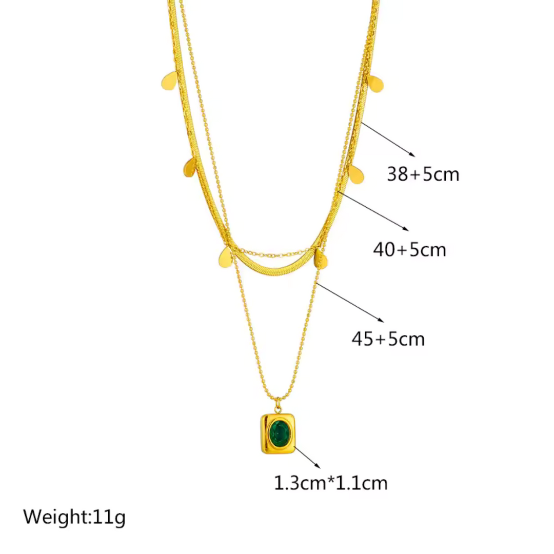 Set collana con smeraldo