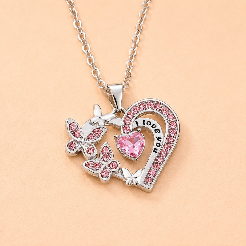 Collana con Ciondolo a Cuore Rosa Elegante
