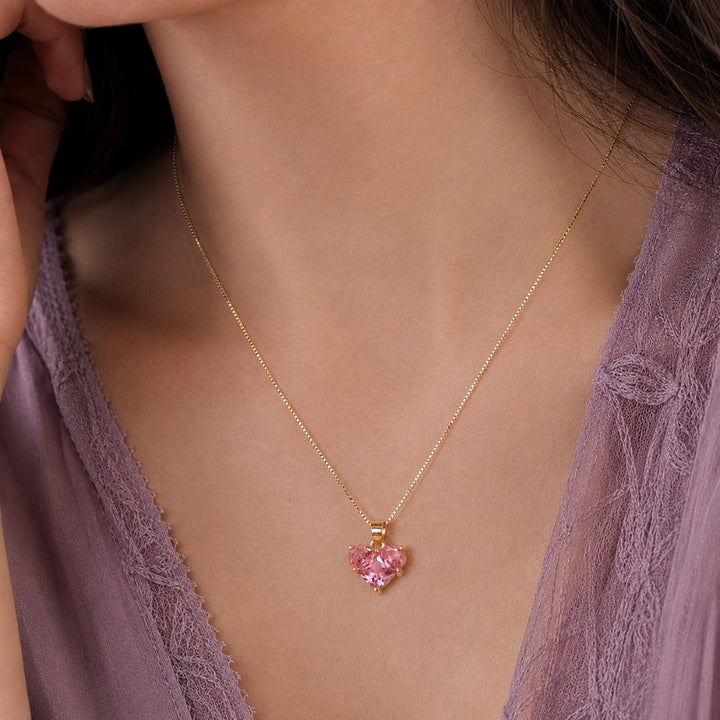 Collana a Cuore Rosa Radiante