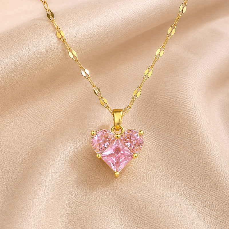 Collana a Cuore Rosa Radioso