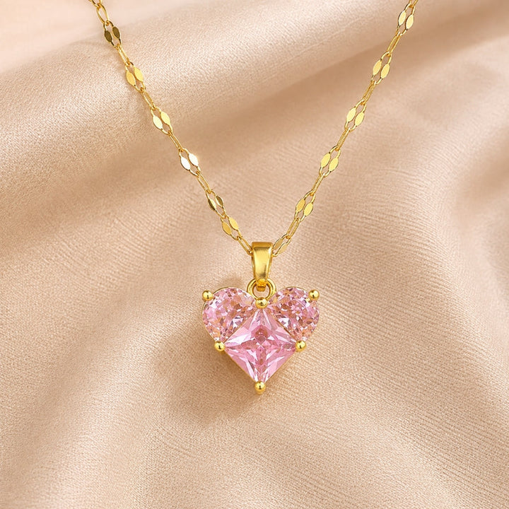 Collana a Cuore Rosa Radioso