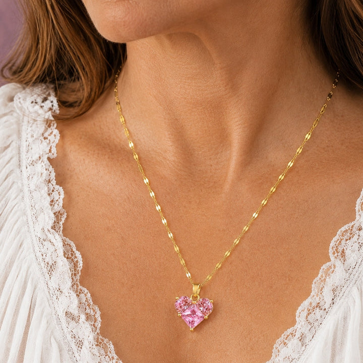 Collana a Cuore Rosa Radioso