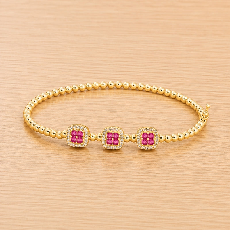 Bracciale Minimal Cuff Rosa Luminoso