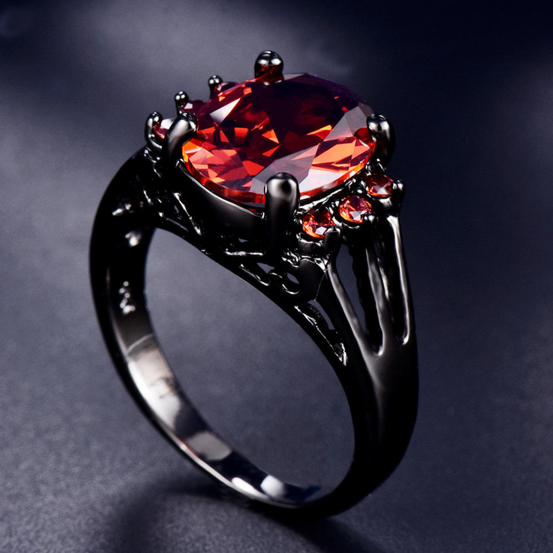 Anello Eternity Nero Rubino