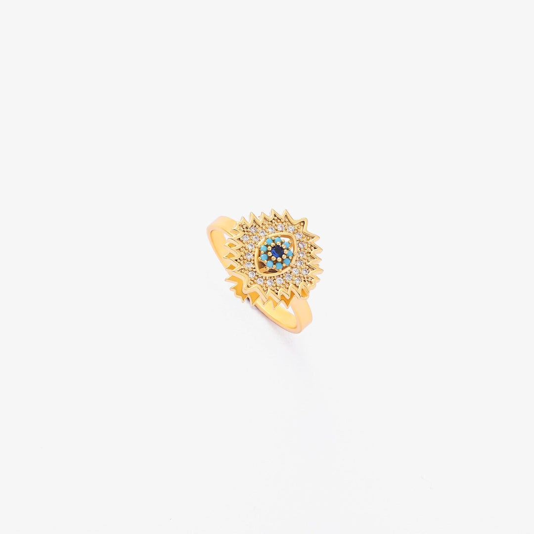 Anello Rotante Sole di Zaffiro | Colore Oro