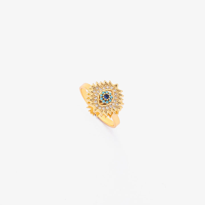 Anello Rotante Sole di Zaffiro | Colore Oro