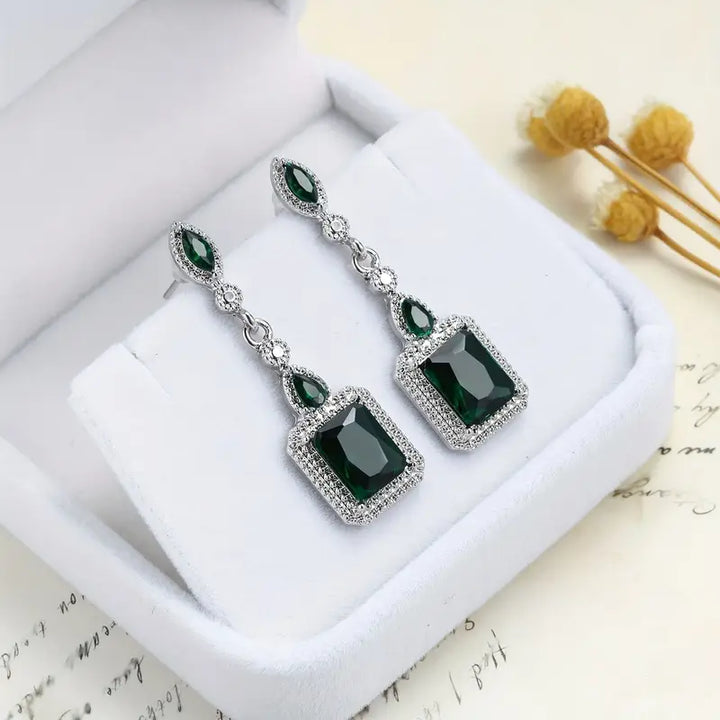 Orecchini Clarion Verdancia Emerald | Tonalità Argento