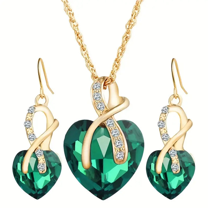 Set di Gioielli Selena Marisse in Smaraldo | Colore Oro