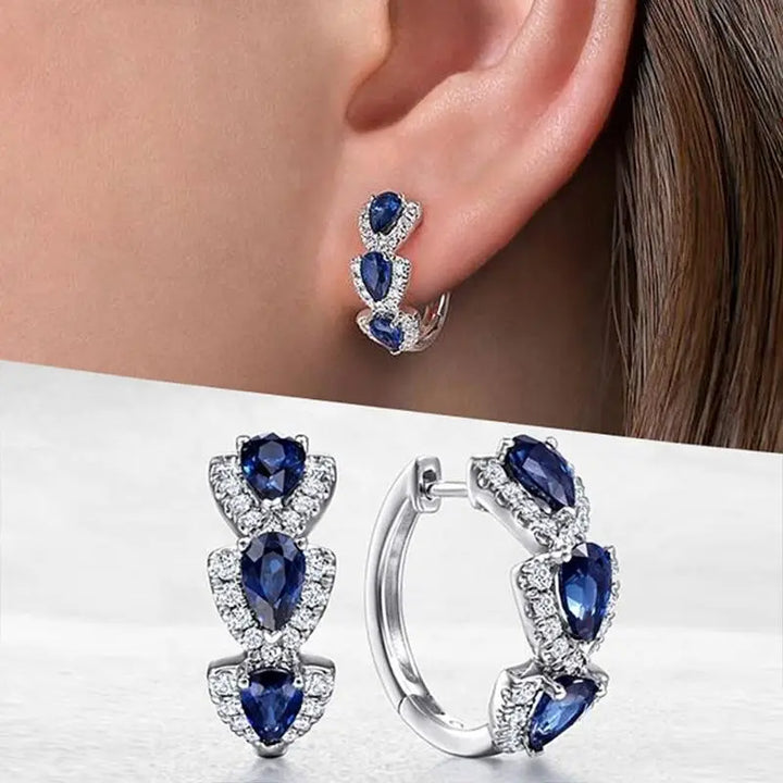 Orecchini Royal Sapphire Crest | Colore Argento