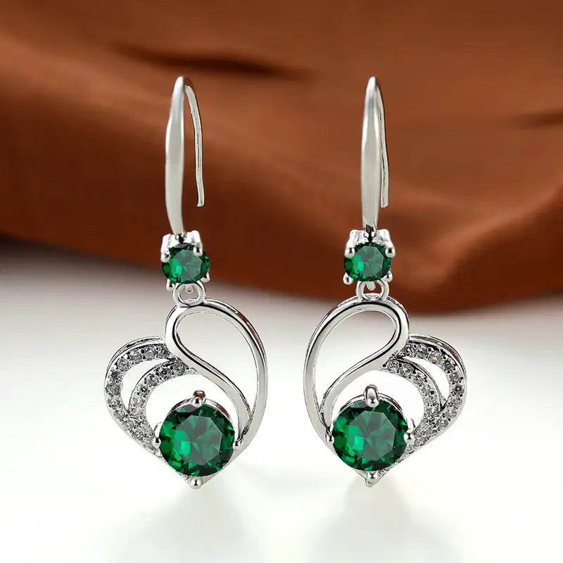 Orecchini in Smeraldo Seraphina Duval | Argento