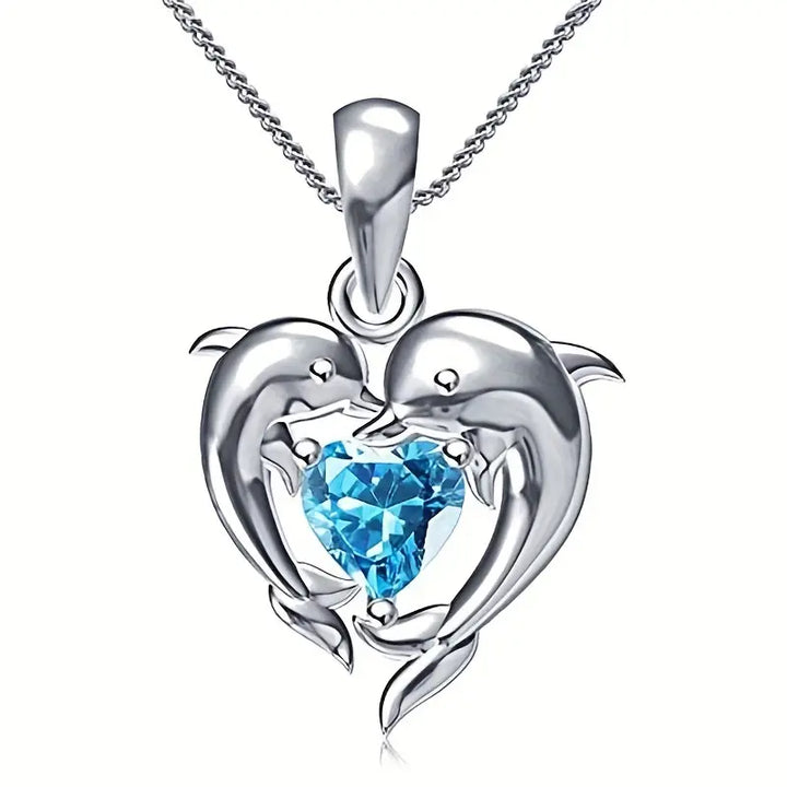 Collana Ocean Heart Twins | Tonalità Argento