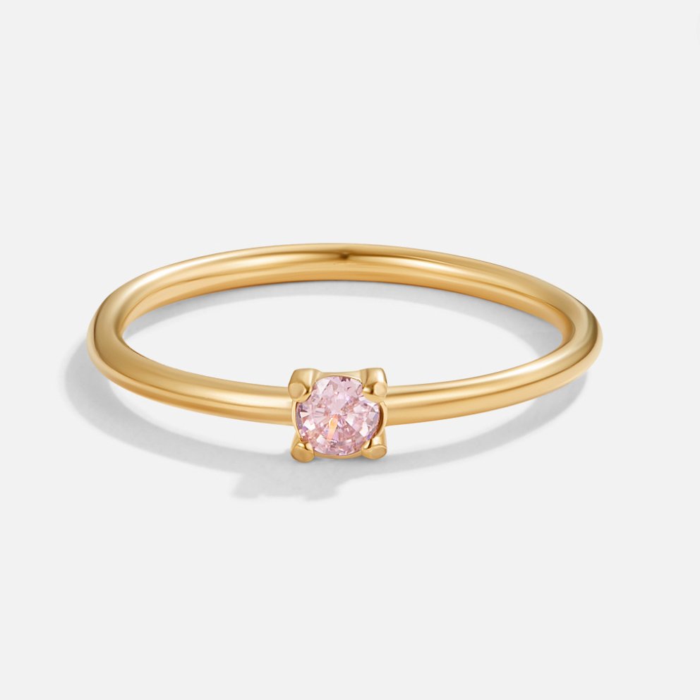 Anelli con Pietra Nascente in Oro Rosa con Rubino