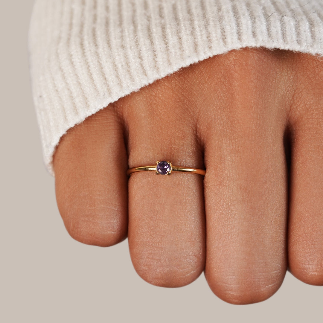 Anelli con Pietra Nascente in Oro Rosa con Rubino