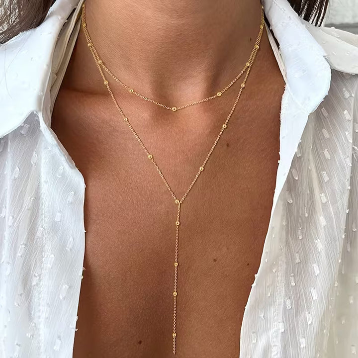 Collana con Perle di Riso a Doppio Strato