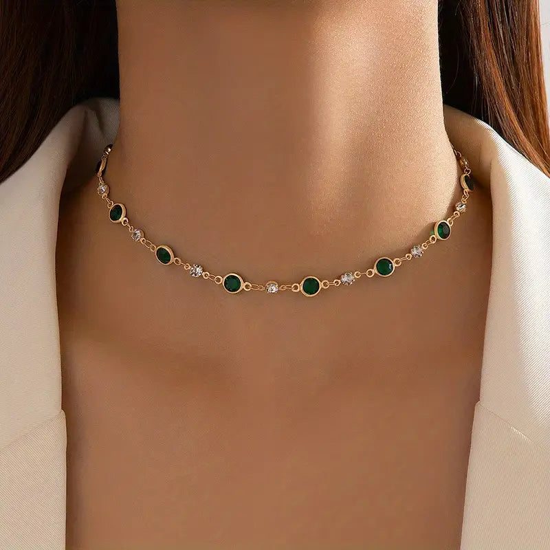 Collana Elira Vescari in smeraldo | Tonalità oro