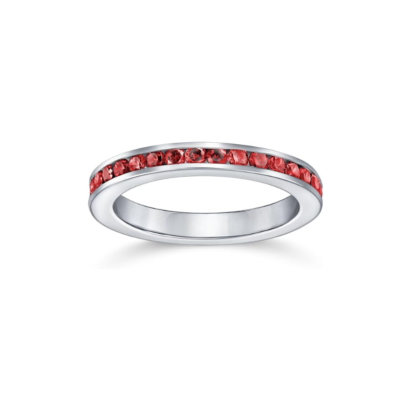 Anello Eternity in Rubino - Colore Argento