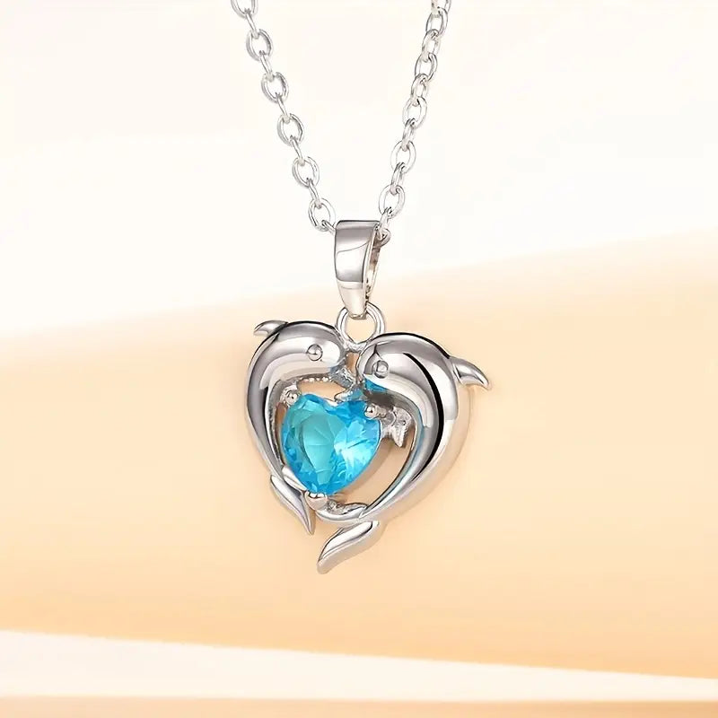 Collana Ocean Heart Twins | Tonalità Argento