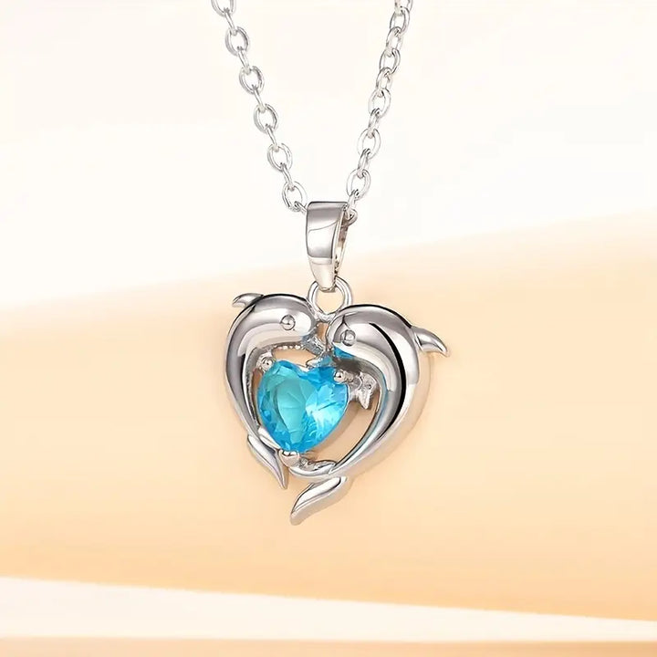 Collana Ocean Heart Twins | Tonalità Argento