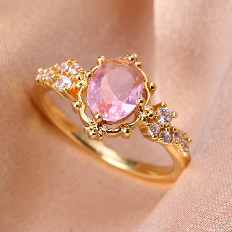 Anello Dichiarativo Halo Rosa Squisito