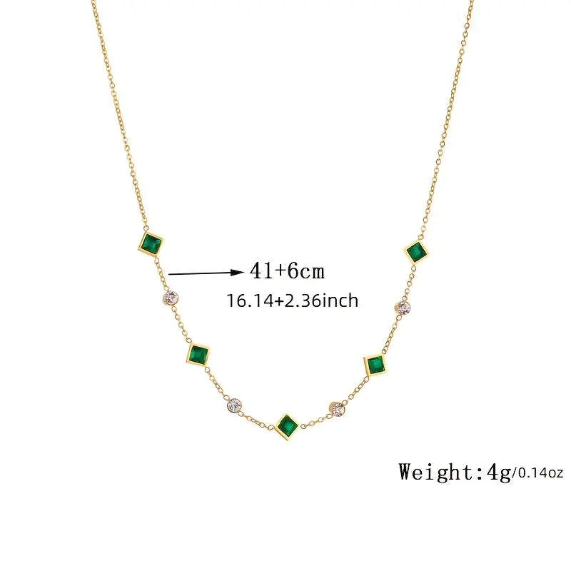 Collana in smeraldo Amelisse Glenwyn | Colore oro