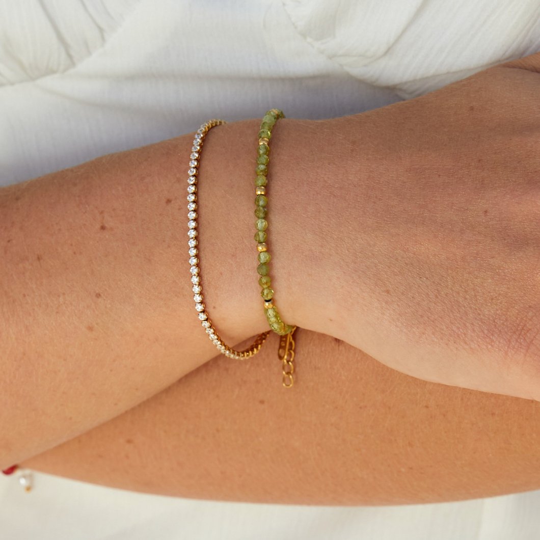 Bracciale da tennis dorato Cordelia