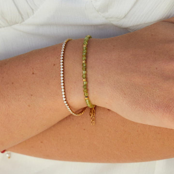 Bracciale da tennis dorato Cordelia