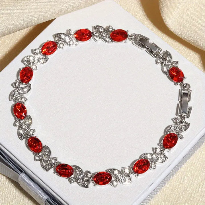Bracciale Giada Valrouge in Rubino - Tonalità Argento