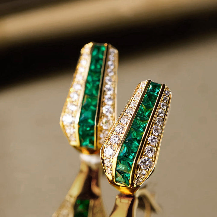 Orecchini Sienna Emerald | Tonalità Oro