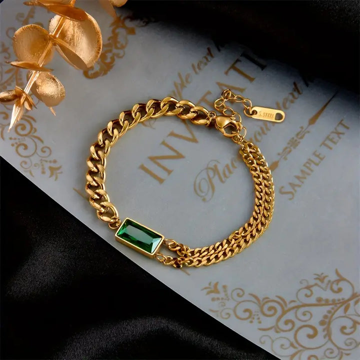 Bracciale in smeraldo Elodie Veyrac | Tonalità oro