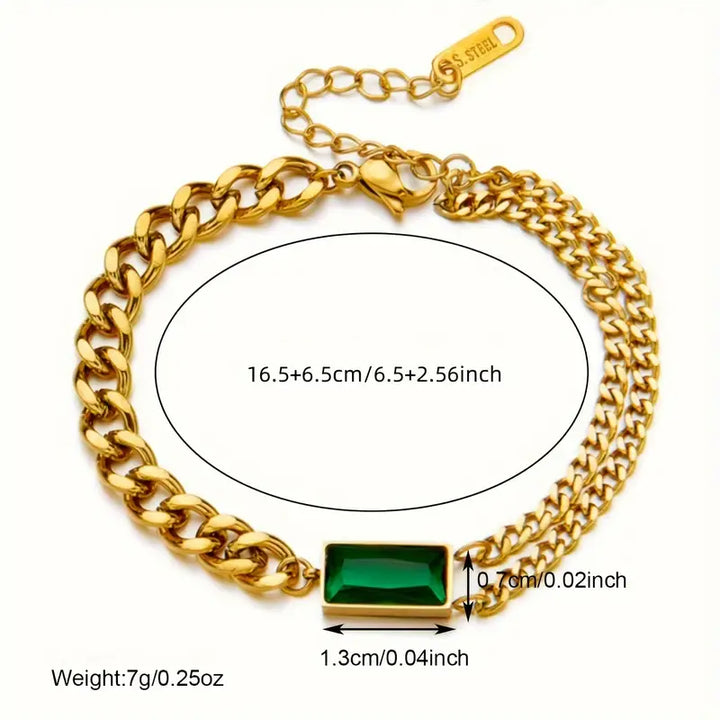 Bracciale in smeraldo Elodie Veyrac | Tonalità oro