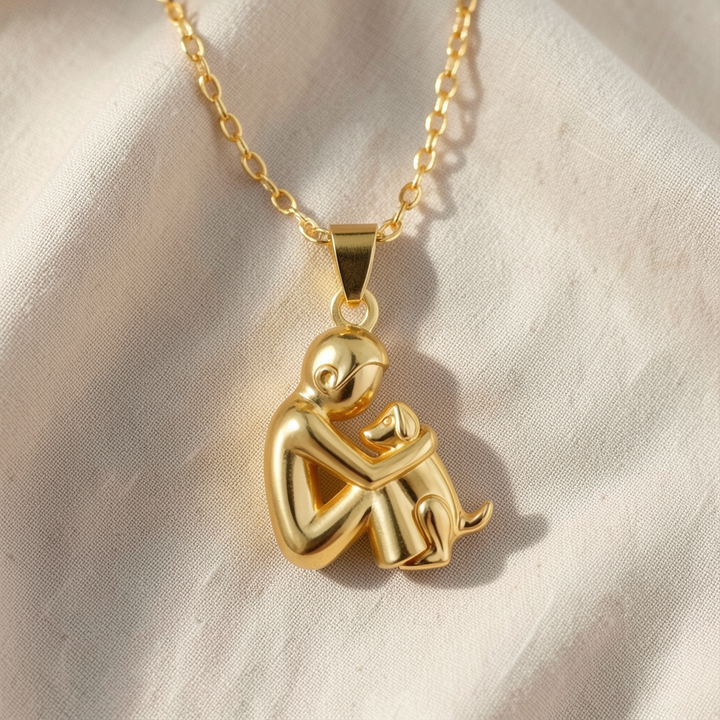 Collana con pendente abbraccio cane