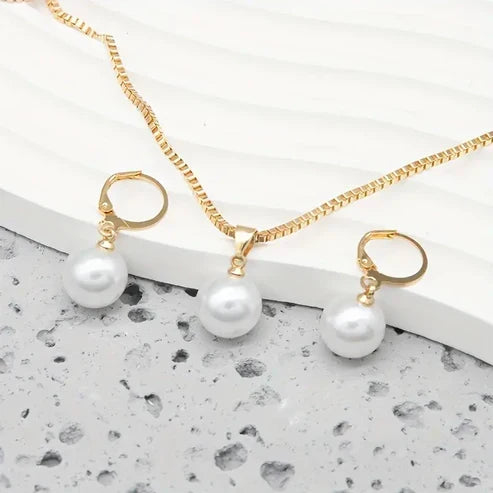 Set di Gioielli in Perle Golden Grace - Oro