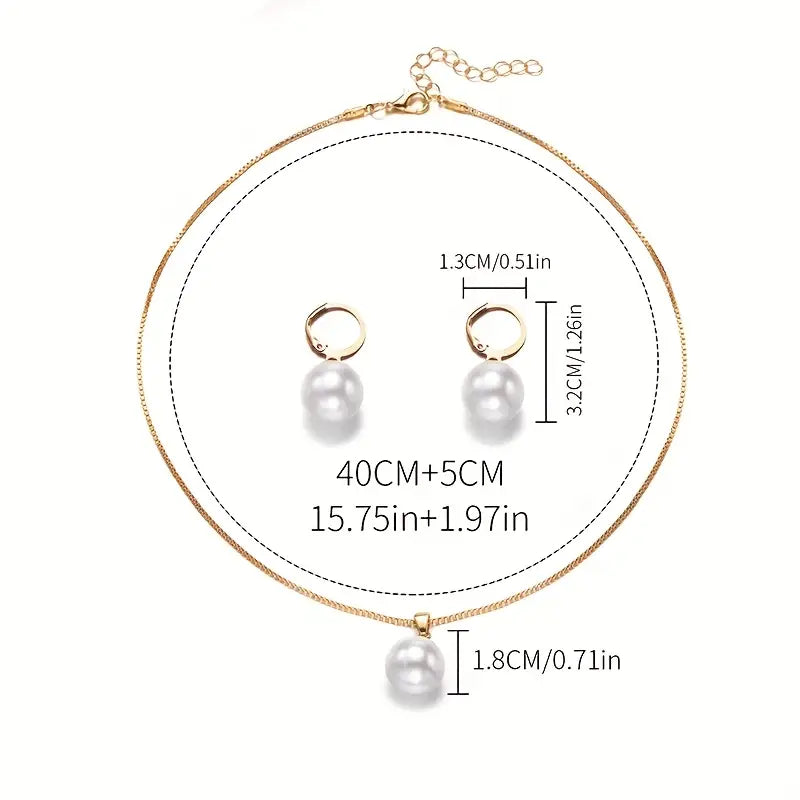 Set di Collana Elegante con Perle