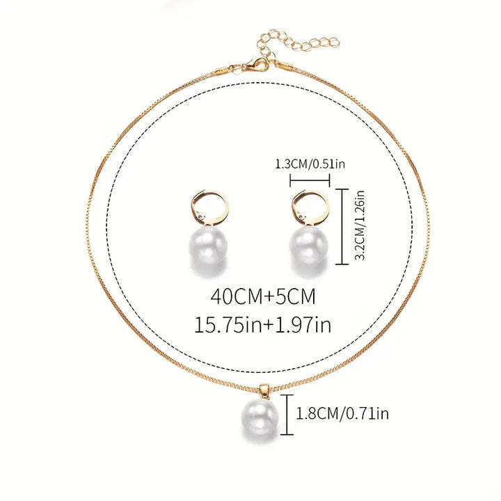 Set di Collana Elegante con Perle